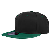 Gelante Snapback Hats for Men - Flat Bill Brim Baseball Cap Hat - Plain Blank Adjustable 1500-1PC Black/Dark Green